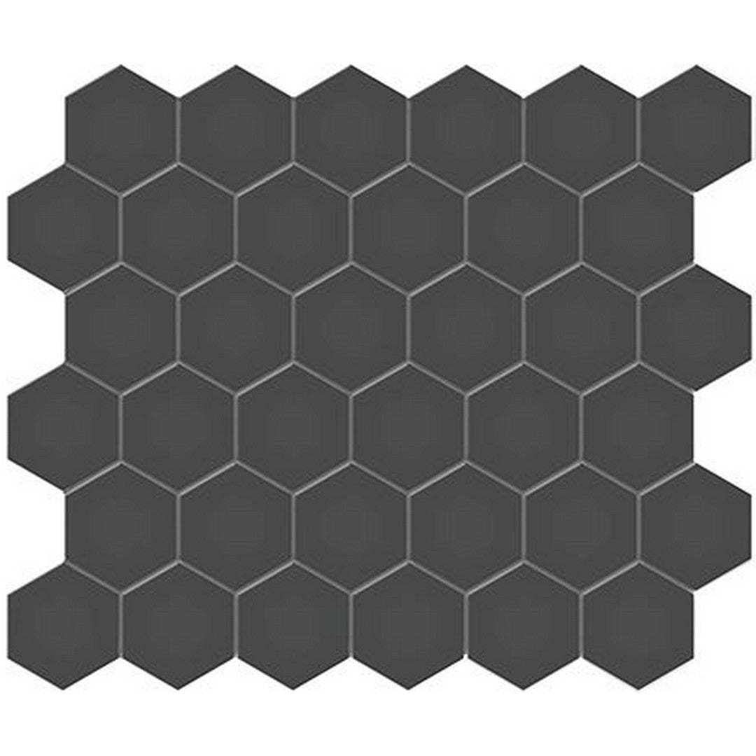 Florida-Tile-Soho-11-x-13-Hexagon-2-Matte-Porcelain-Mosaic-Retro-Black