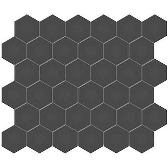 Florida-Tile-Soho-11-x-13-Hexagon-2-Matte-Porcelain-Mosaic-Retro-Black