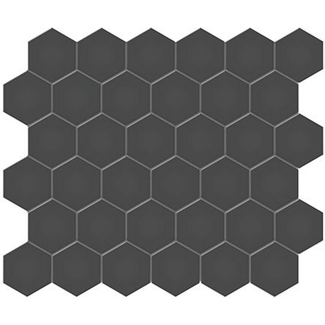 Florida-Tile-Soho-11-x-13-Hexagon-2-Matte-Unglazed-Porcelain-Mosaic-Retro-Black