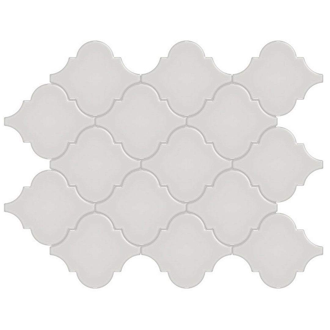 Florida-Tile-Soho-10-x-13-Arabesque-Matte-Porcelain-Mosaic-Halo-Grey