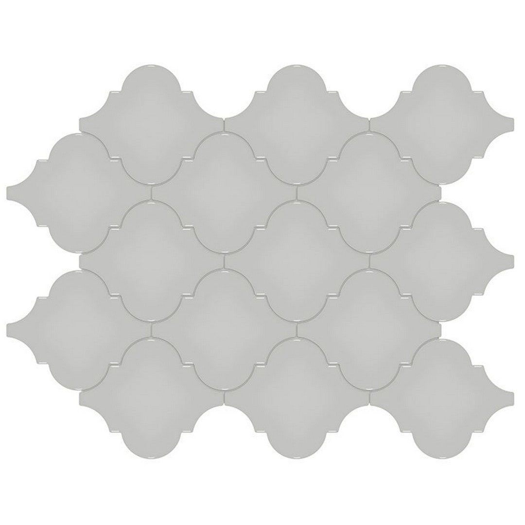 Florida-Tile-Soho-10-x-13-Arabesque-Matte-Porcelain-Mosaic-Loft-Grey