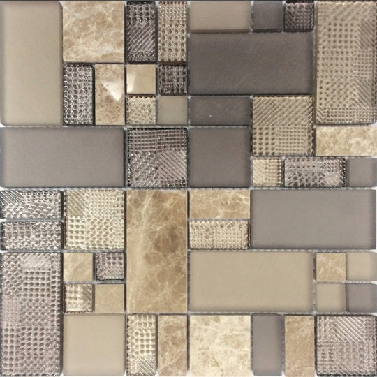 MiR Hawaii 11.7" x 11.7" Modular Glass & Stone Mosaic