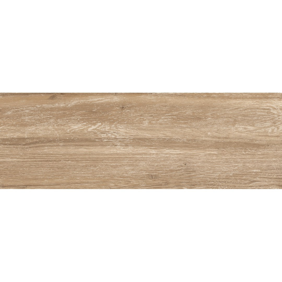 Tesoro 8" x 24" Uddo Pressed Satin Ceramic Wood Tile