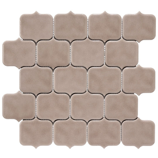 Crossville 11" x 11" Horizon Glossy Short Arabesque Porcelain Mosaic