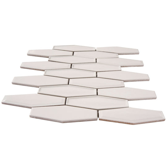 Crossville-10-x-11-Elongated-Hexagon-Glossy-Porcelain-Mosaic-Light-Gray
