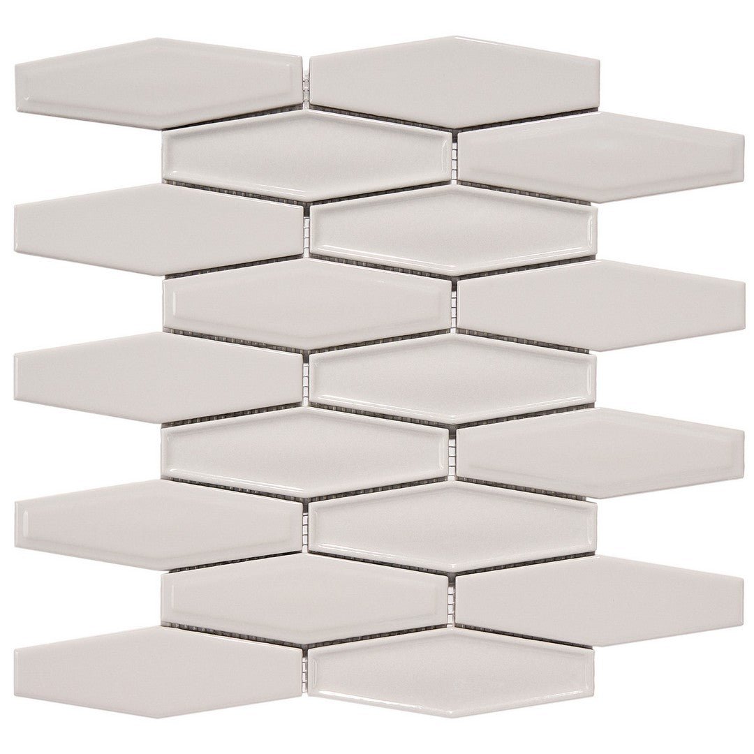Crossville 10" x 11" Elongated Hexagon Glossy Porcelain Mosaic