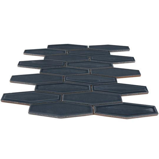 Crossville-10-x-11-Elongated-Hexagon-Glossy-Porcelain-Mosaic-Slate-Blue
