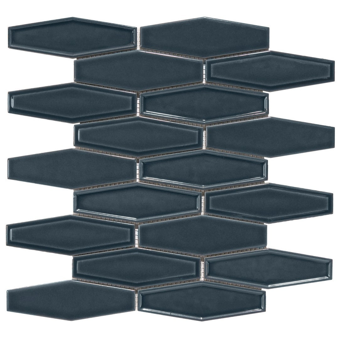 Crossville 10" x 11" Elongated Hexagon Glossy Porcelain Mosaic