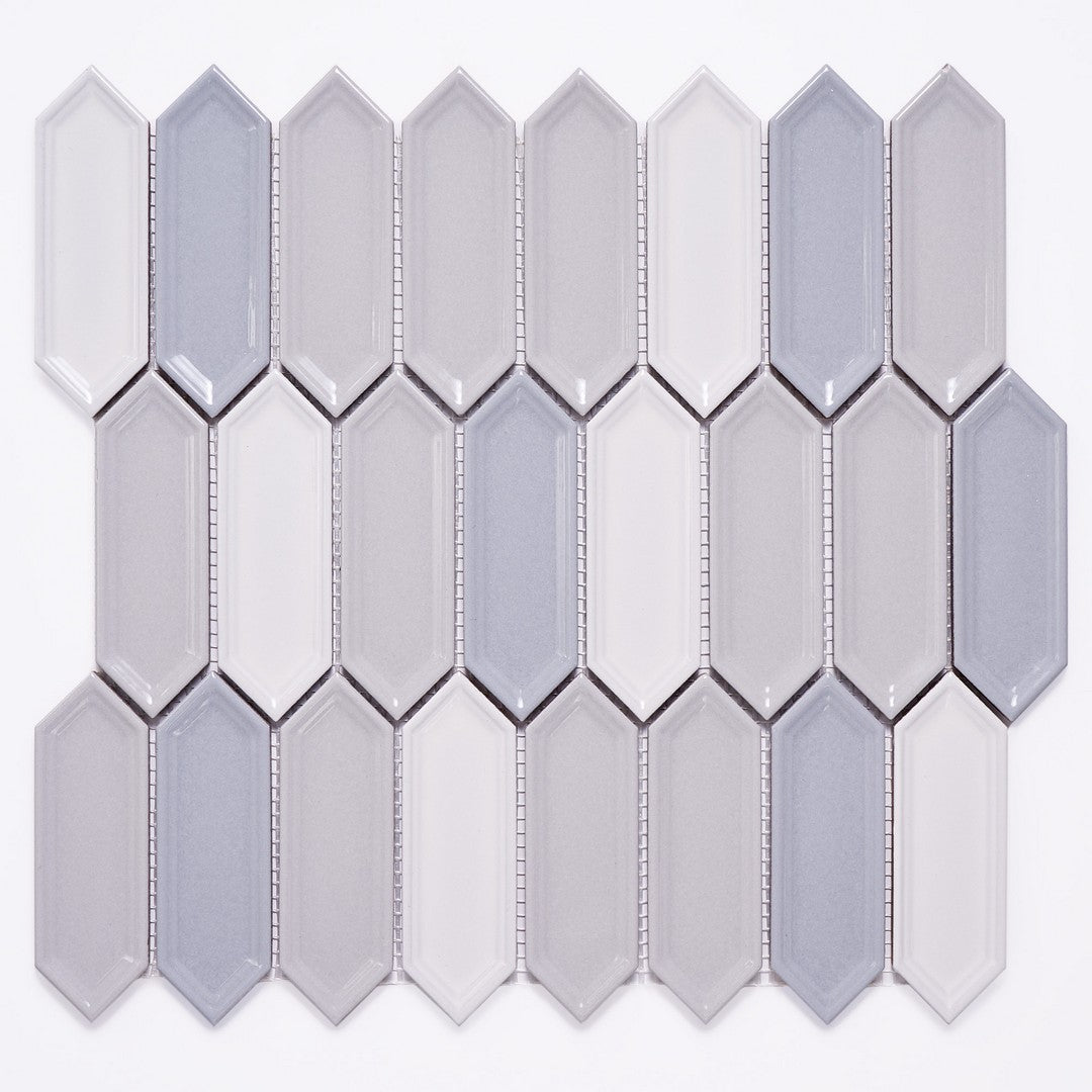 Crossville 12" x 12" Sophia Glossy Small Picket Porcelain Mosaic