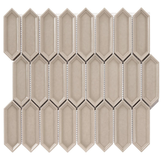 Crossville 12" x 12" Sophia Glossy Small Picket Porcelain Mosaic