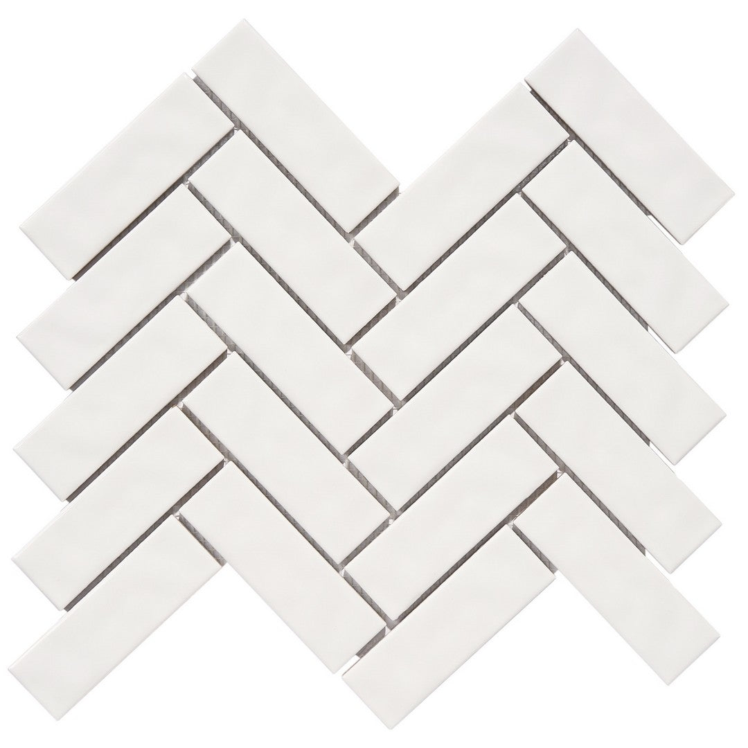 Crossville 10" x 12" Sophia Glossy Herringbone Porcelain Mosaic