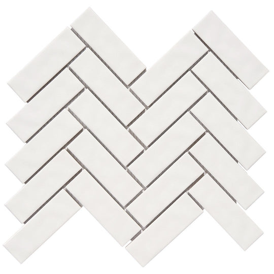 Crossville 10" x 12" Sophia Glossy Herringbone Porcelain Mosaic