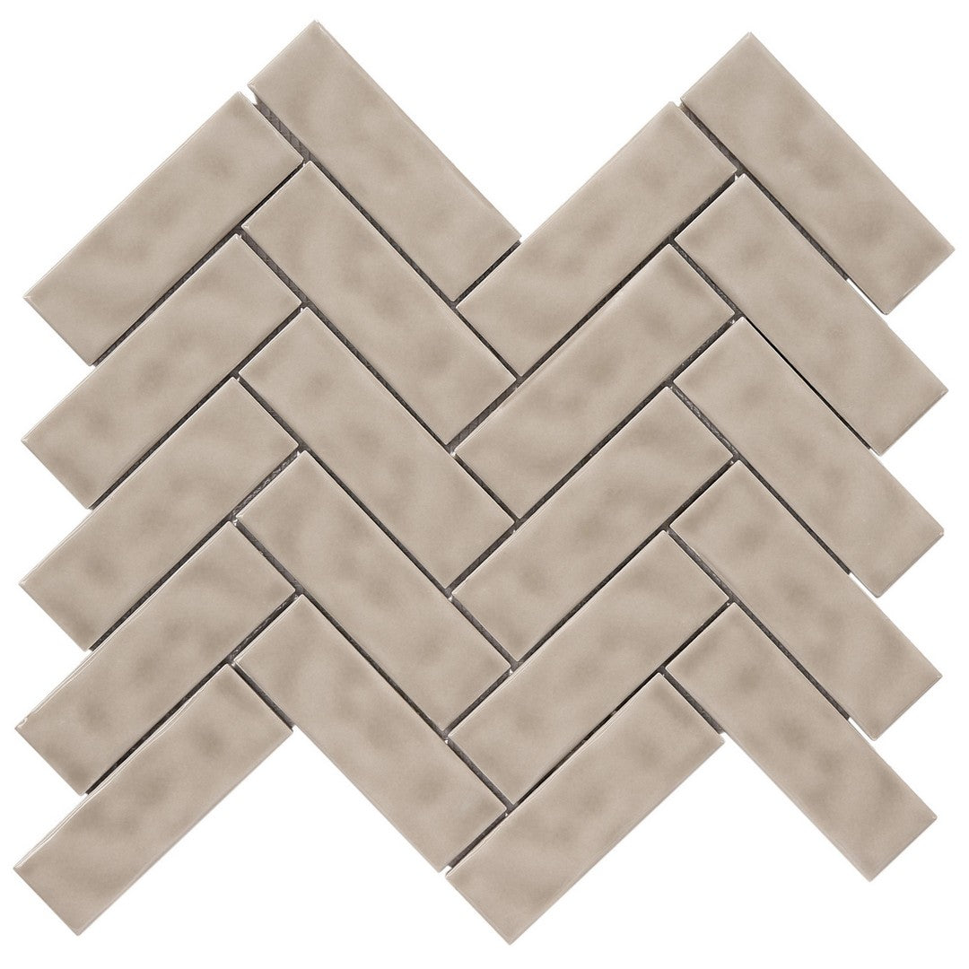 Crossville 10" x 12" Sophia Glossy Herringbone Porcelain Mosaic
