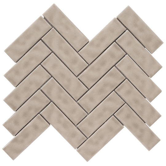 Crossville 10" x 12" Sophia Glossy Herringbone Porcelain Mosaic