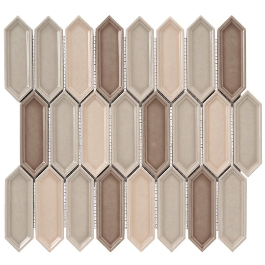 Crossville 12" x 12" Sophia Glossy Small Picket Porcelain Mosaic