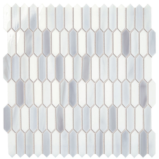 Marazzi Coastal Effects 0.62" x 2" Glass Small Picket Mosaic