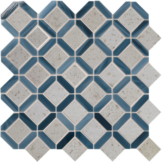 Marazzi Coastal Effects 13" x 13" Glass Trellis Mosaic