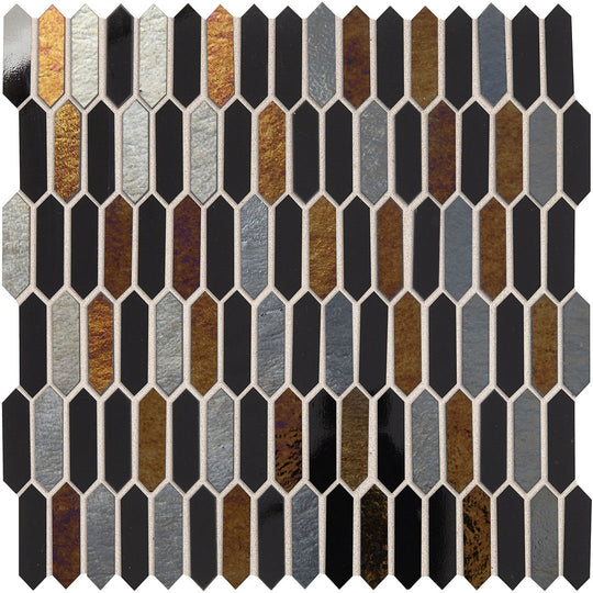 Marazzi Coastal Effects 0.62" x 2" Glass Small Picket Mosaic