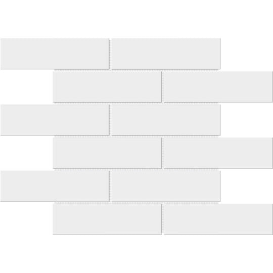 Bati Orient 12" x 12" Zellige Interlocking Glossy 2x6" Brick Pattern Ceramic Mosaic