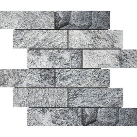 Bati Orient 12" x 12" Wood Series Ceramic 2x6" Brick Mosaic