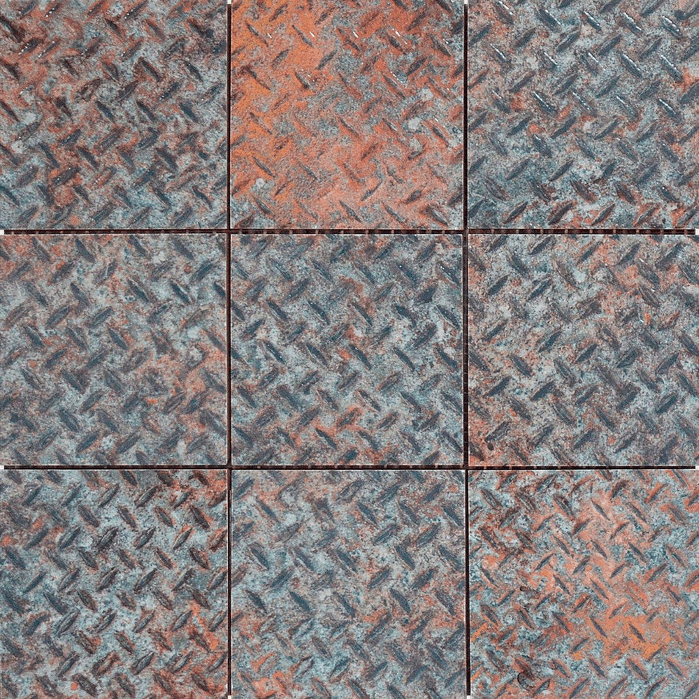 Bati Orient 12" x 12" Industrial Glazed Ceramic 4" Refief Pattern Mosaic