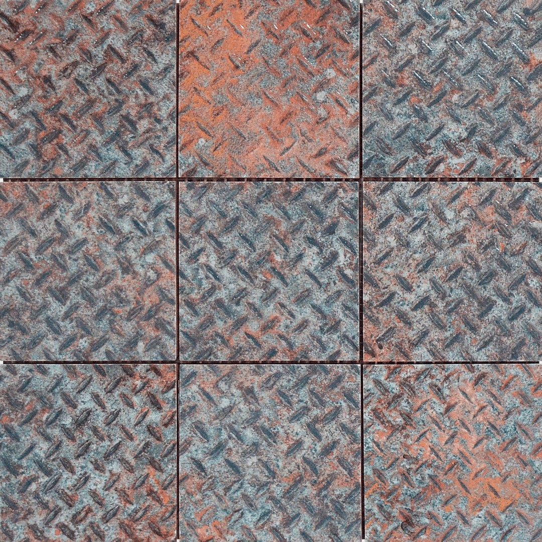 Bati Orient 12" x 12" Industrial Glazed Ceramic 4" Refief Pattern Mosaic