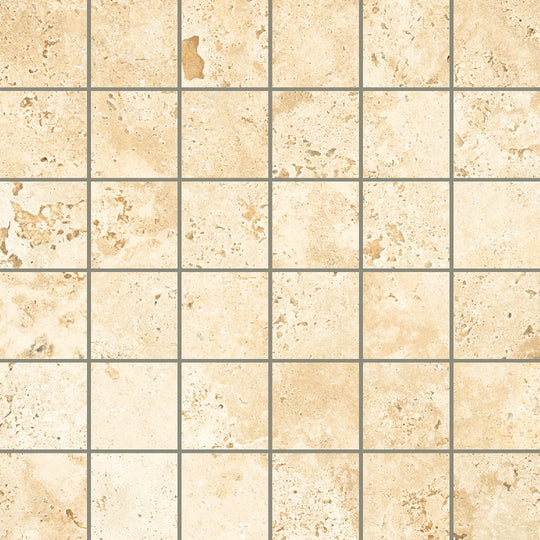 Century Ceramica 12" x 12" Aurum Natural Porcelain 2" Mosaic