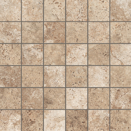 Century Ceramica 12" x 12" Aurum Natural Porcelain 2" Mosaic