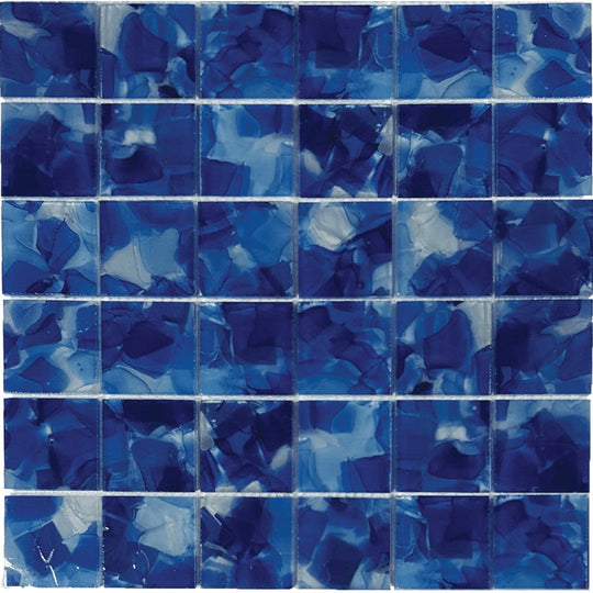 Tesoro 11.75" x 11.75" Flower Glass Interlocking Glass 2" Mosaic