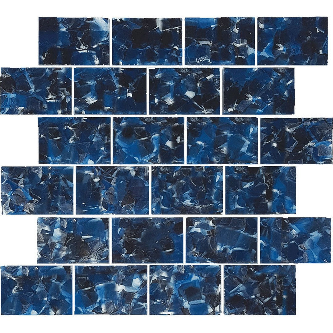 Tesoro 11.75" x 11.75" Flower Glass Interlocking Glass Mosaic