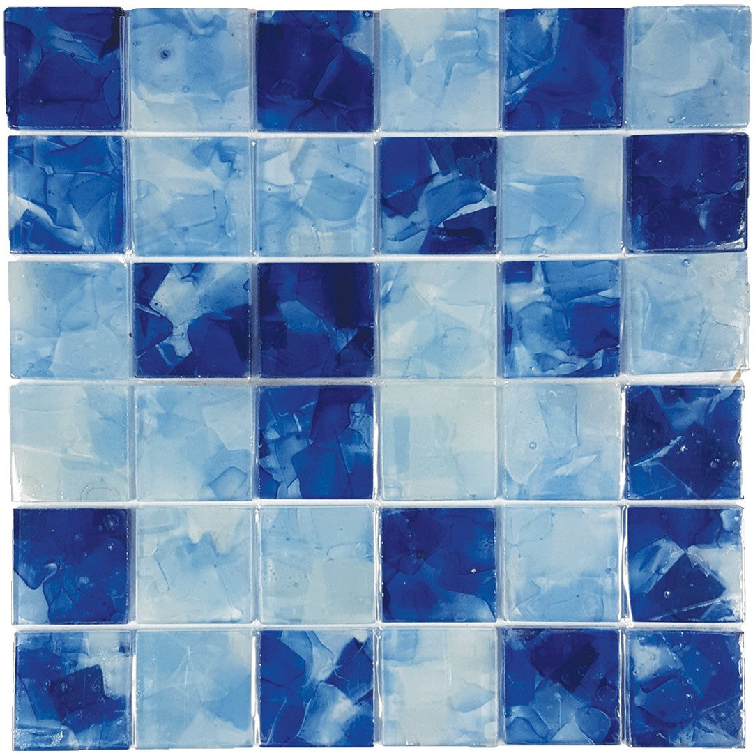 Tesoro 11.75" x 11.75" Flower Glass Interlocking Glass 2" Mosaic