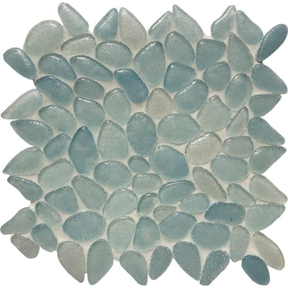 Tesoro 10.5" x 10.5" Liquid Rocks Random Pebble Glass Mosaic