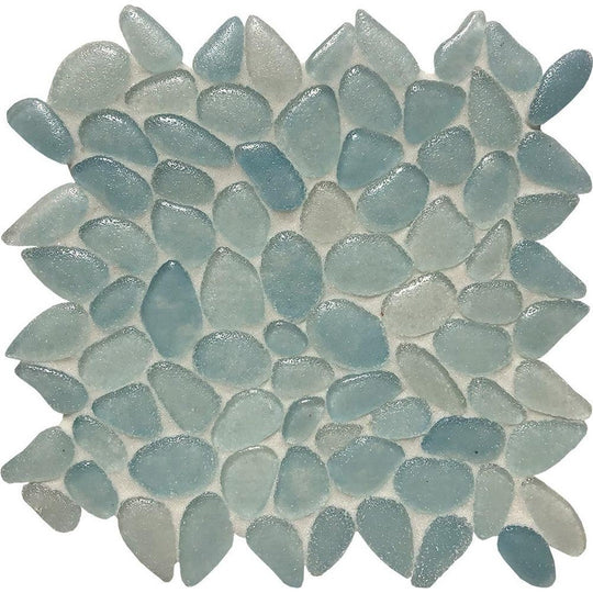 Tesoro 10.5" x 10.5" Liquid Rocks Random Pebble Glass Mosaic