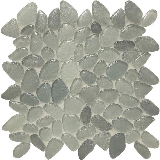 Tesoro 10.5" x 10.5" Liquid Rocks Random Pebble Glass Mosaic