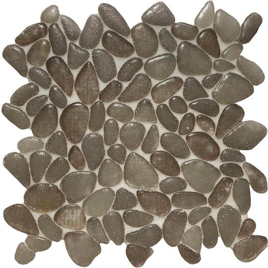 Tesoro 10.5" x 10.5" Liquid Rocks Random Pebble Glass Mosaic