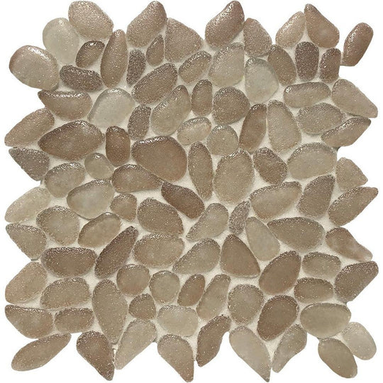 Tesoro 10.5" x 10.5" Liquid Rocks Random Pebble Glass Mosaic