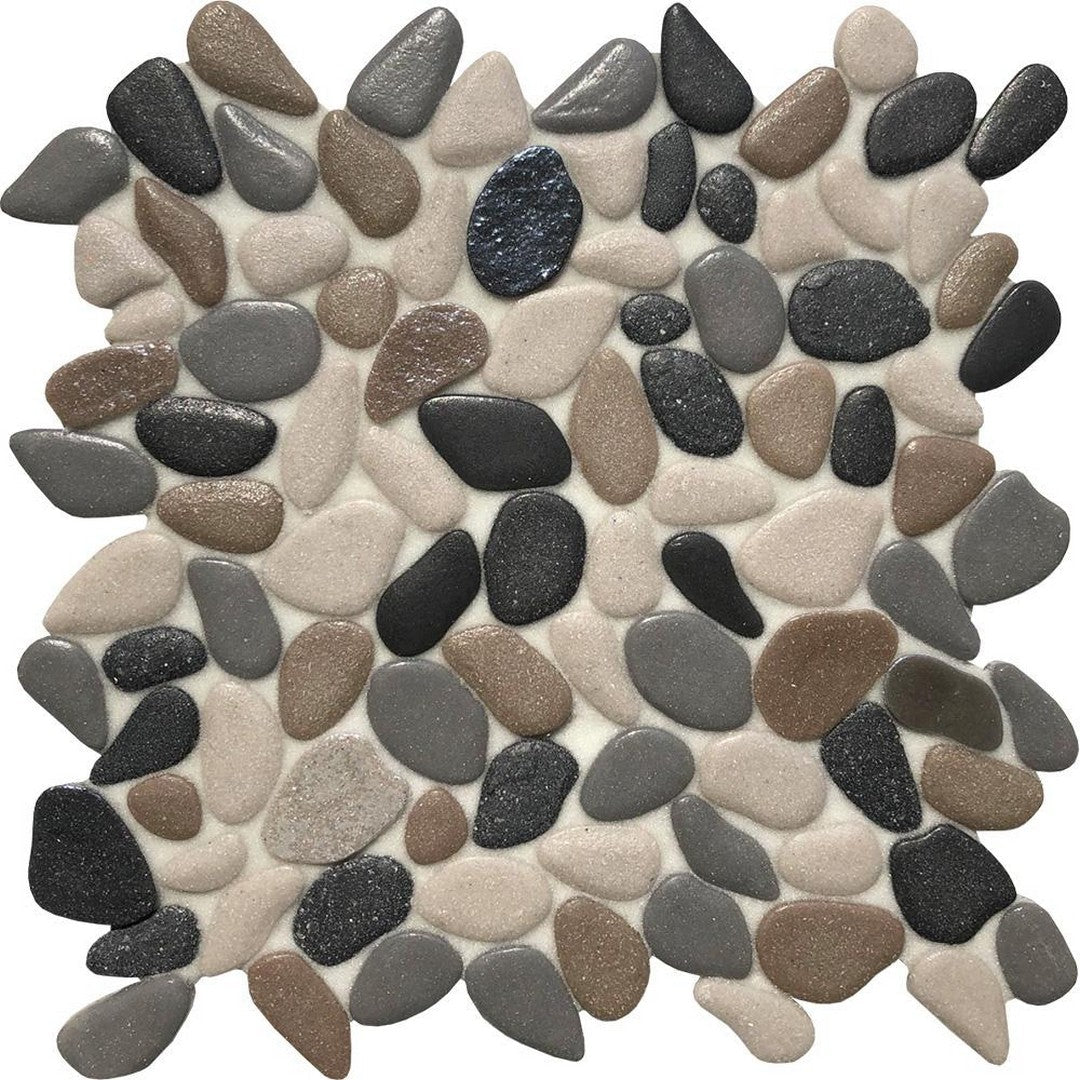 Tesoro 10.5" x 10.5" Liquid Rocks Random Pebble Glass Mosaic