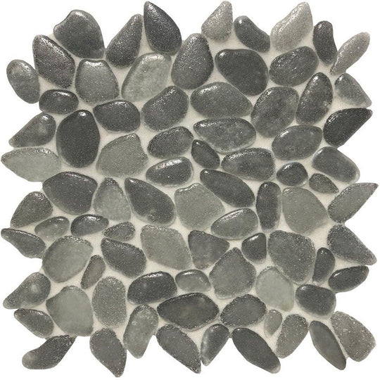 Tesoro 10.5" x 10.5" Liquid Rocks Random Pebble Glass Mosaic