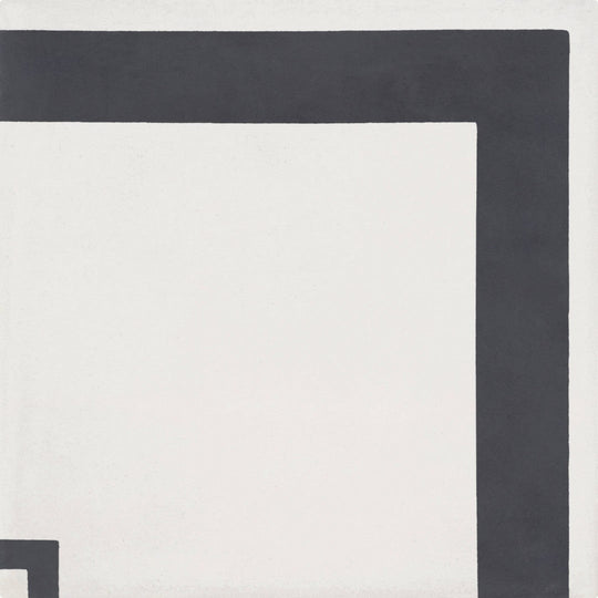 Bati Orient 8" x 8" Matte Corner Line Modern Square Cement Tile