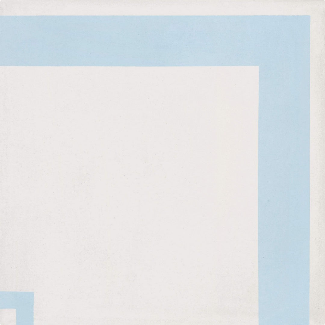 Bati Orient 8" x 8" Matte Corner Line Modern Square Cement Tile