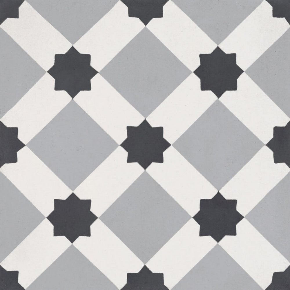 Bati Orient 8" x 8" Matte Line Modern Square Cement Tile