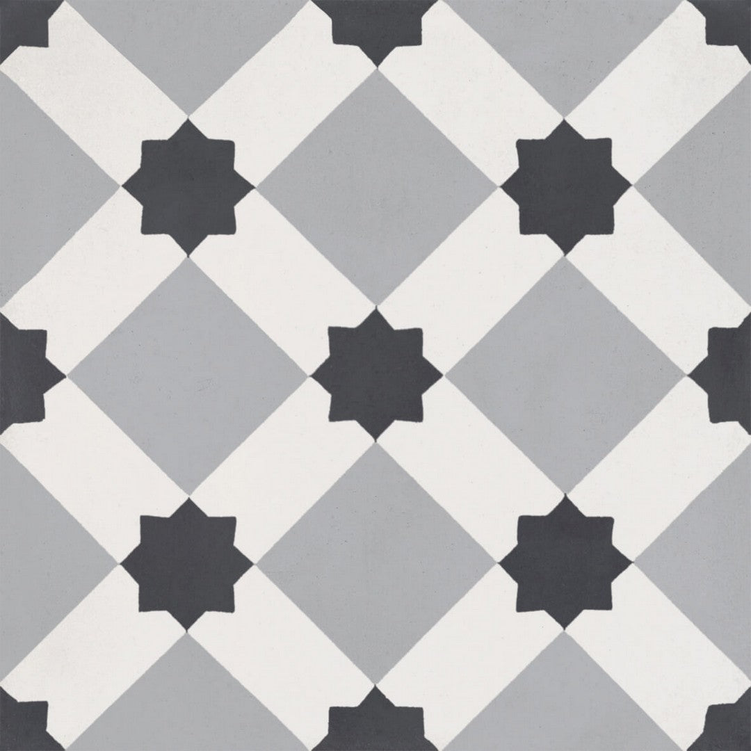 Bati Orient 8" x 8" Matte Line Modern Square Cement Tile