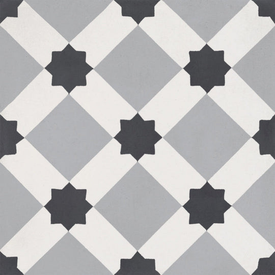 Bati Orient 8" x 8" Matte Line Modern Square Cement Tile