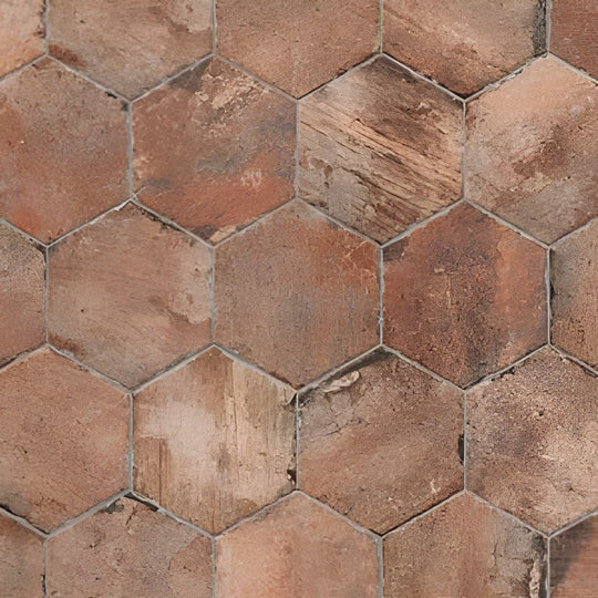Tesoro 9" x 11" Chicago Brick Pressed Hexagon Pocelain Tile
