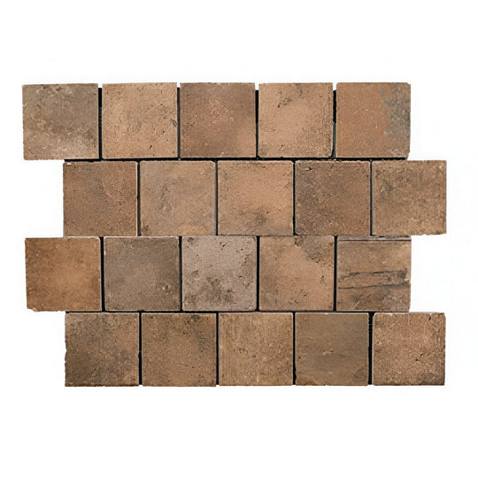 Tesoro 12" x 16" Chicago Brick Pressed 3" Staggered Pocelain Mosaic