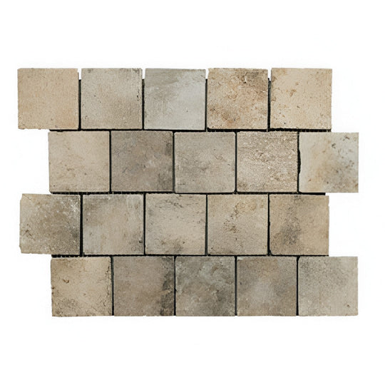 Tesoro 12" x 16" Chicago Brick Pressed 3" Staggered Pocelain Mosaic