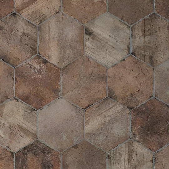 Tesoro 9" x 11" Chicago Brick Pressed Hexagon Pocelain Tile
