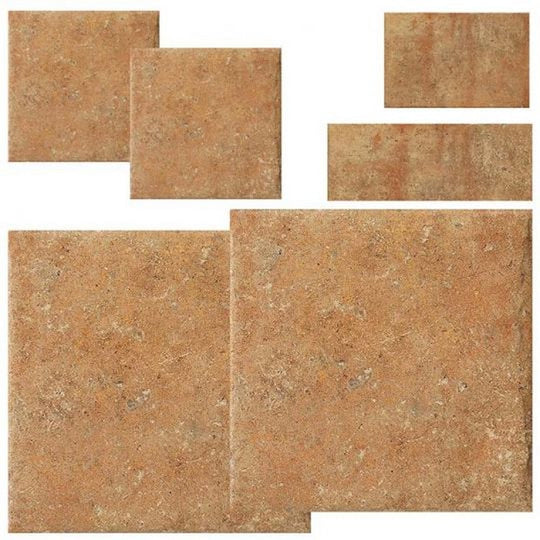 Tesoro Modular Pattern Cotto Del Campiano Pressed Matte Porcelain Tile