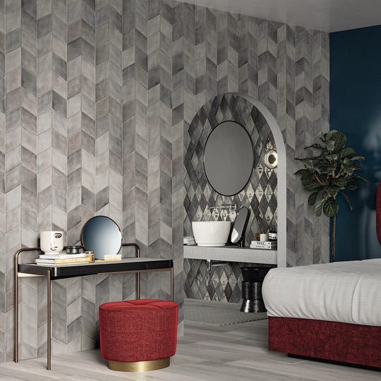 Tesoro-5.25-x-9.25-Fuoritono-Pressed-Matte-Rhomboid-Porcelain-Tile-Bianco