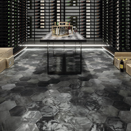 Tesoro-9.25-x-10.75-Fuoritono-Pressed-Glossy-Hexagon-Porcelain-Tile-Grigio